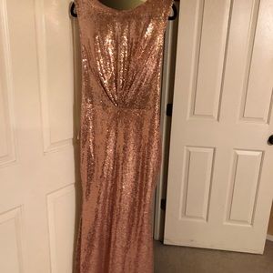 Rose gold sequin dress..